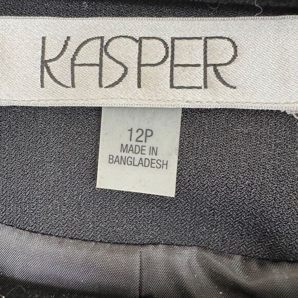 Kasper Tweed Collarless Jacket - Size 12P - Picture 7 of 10